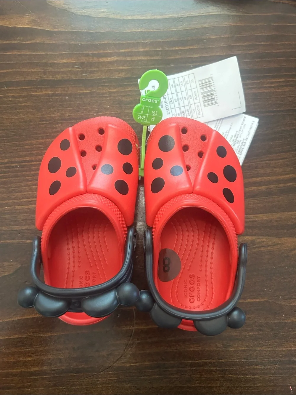 CROCS Kids Ladybug Clogs in Red and Black